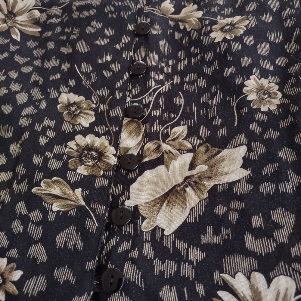 Black And Floral, Vintage Sag Harbor Skirt, 1XL - Picture 2 of 7